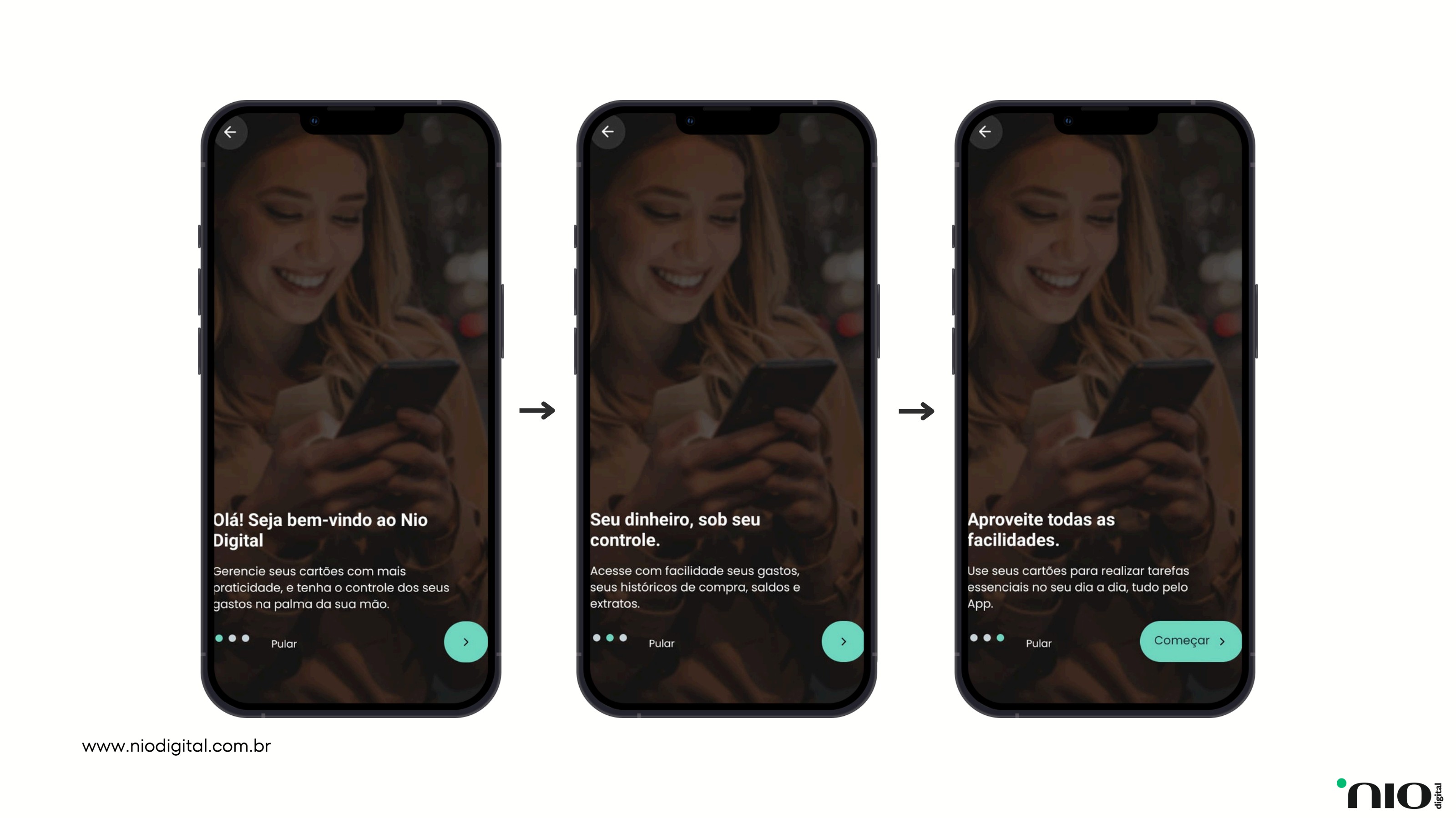 2. Boas-vindas — aplicativo NIO Digital
