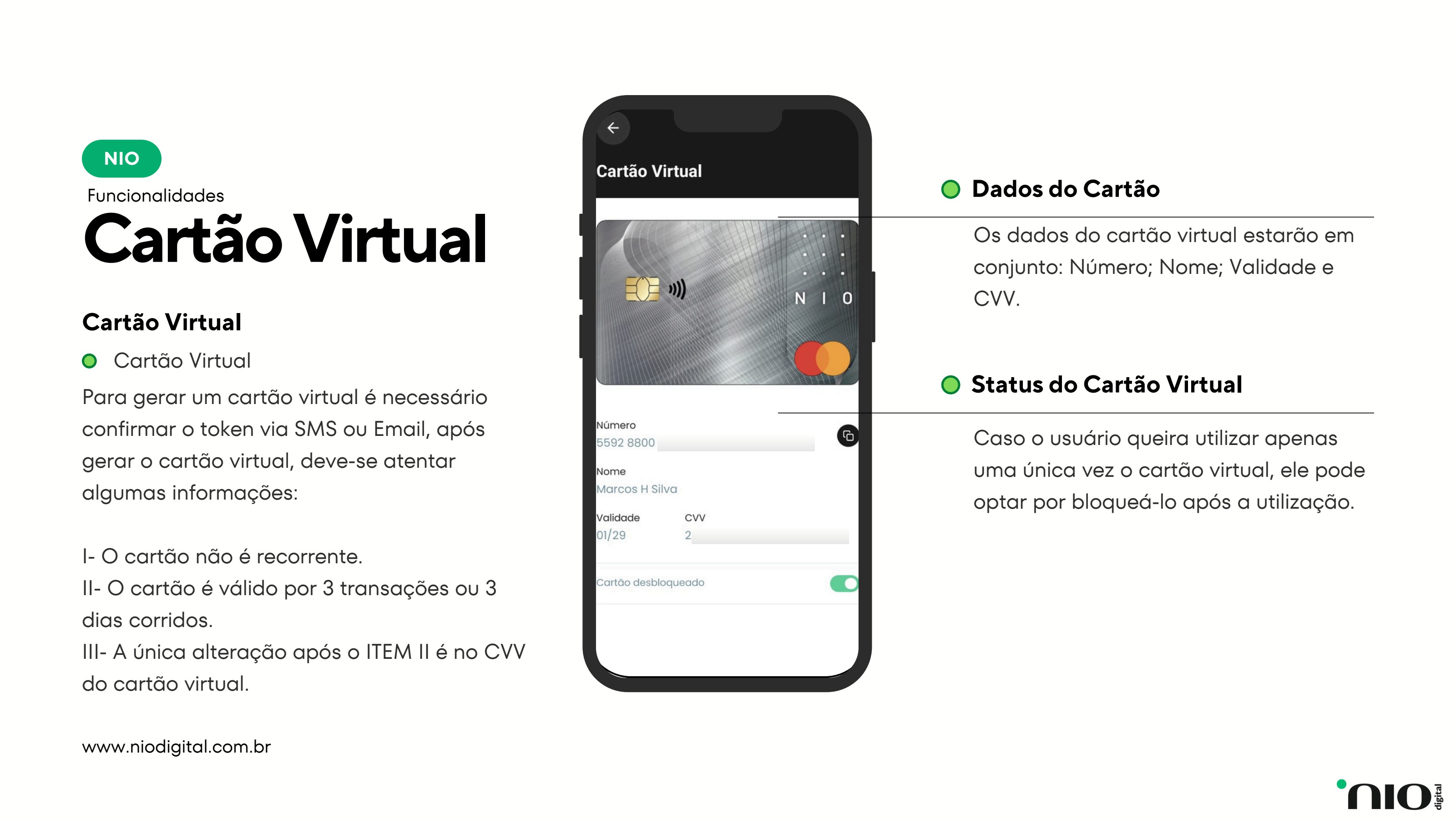 9. Cartão virtual — aplicativo NIO Digital